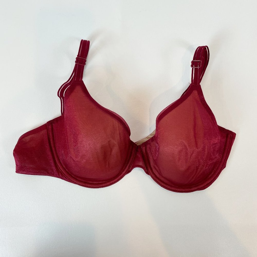 NWOT Victoria's Secret Bra 36B Lined Perfect Coverage Red Shimmer